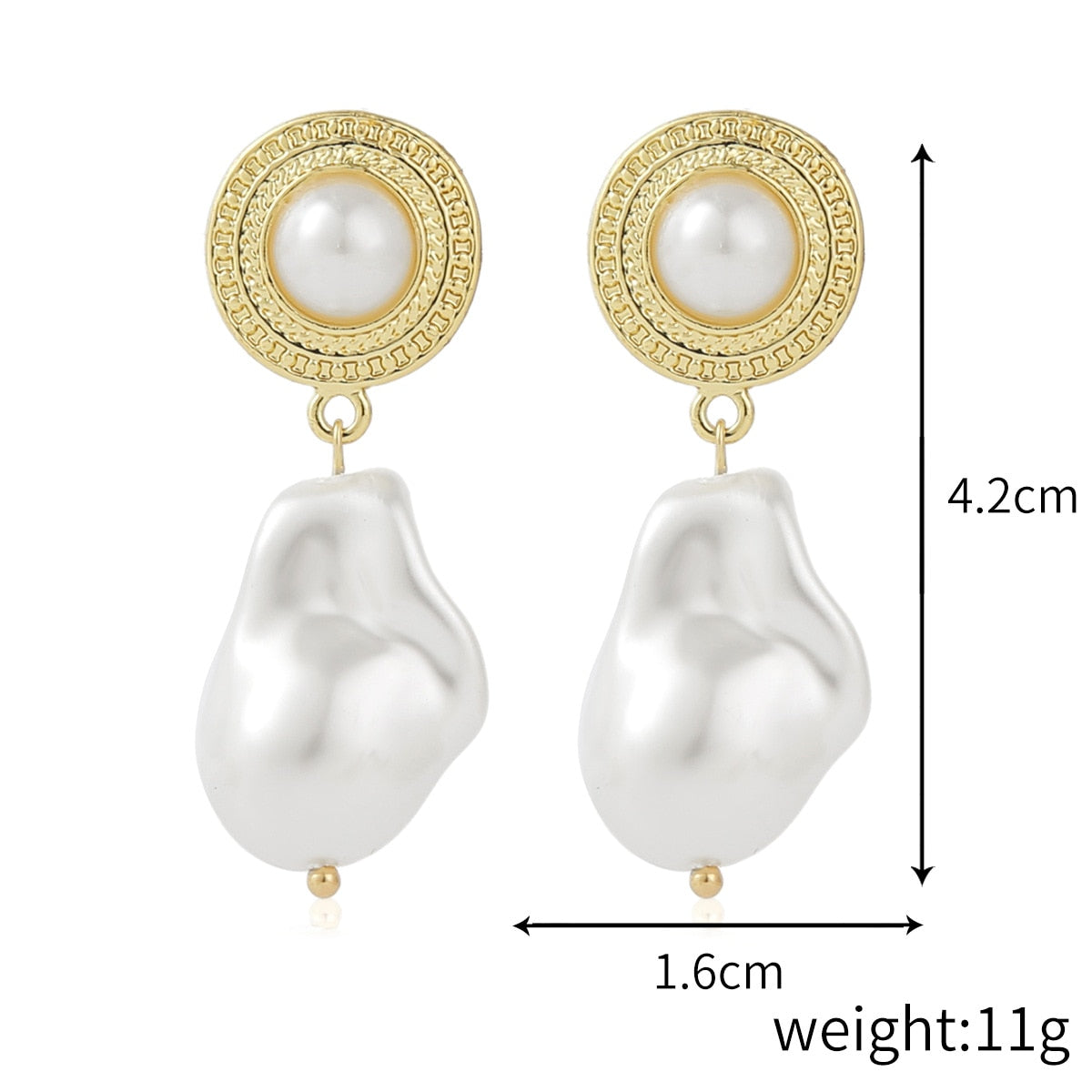 Vintage Punk Baroque Pearl Earrings