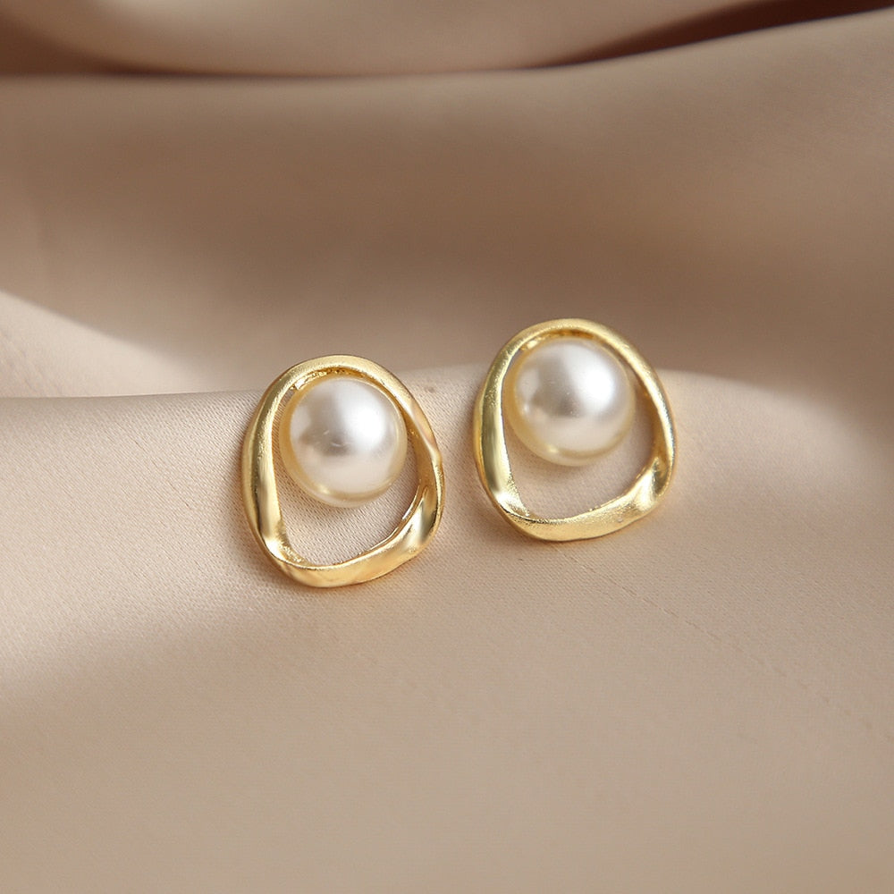 Vintage Punk Baroque Pearl Earrings