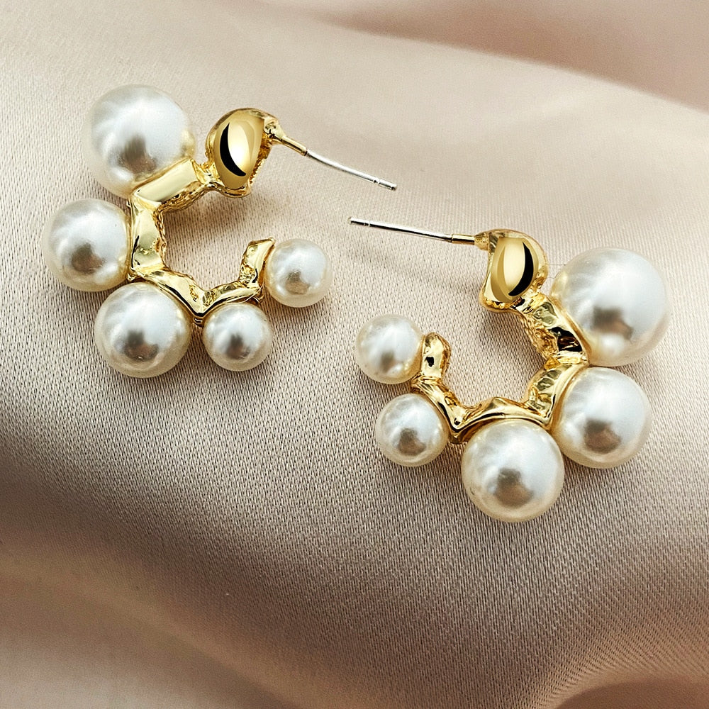 Vintage Punk Baroque Pearl Earrings