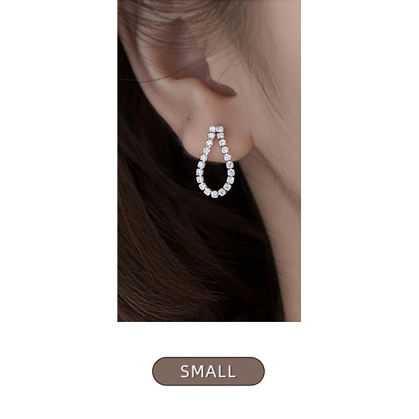 Twinkling Clear  Water Drop Stud Earring