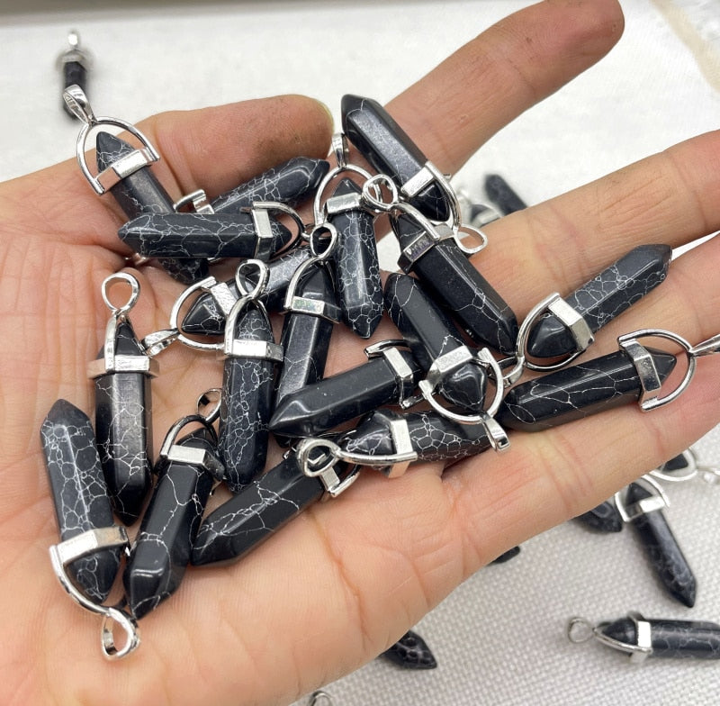 Gemstone Pendants DIY Jewelry Making Necklaces 24Pcs