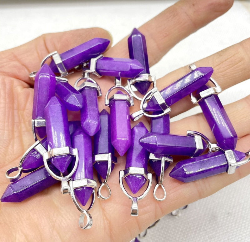 Gemstone Pendants DIY Jewelry Making Necklaces 24Pcs