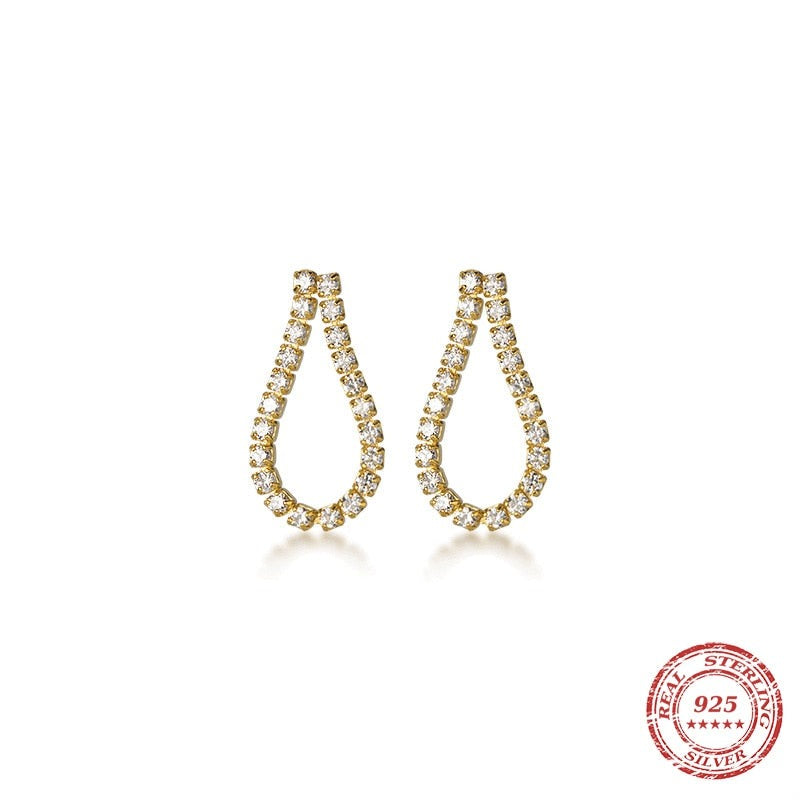 Twinkling Clear  Water Drop Stud Earring