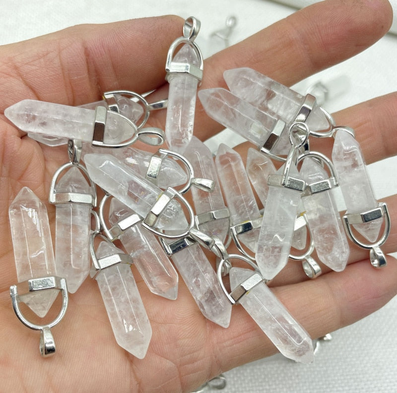 Gemstone Pendants DIY Jewelry Making Necklaces 24Pcs