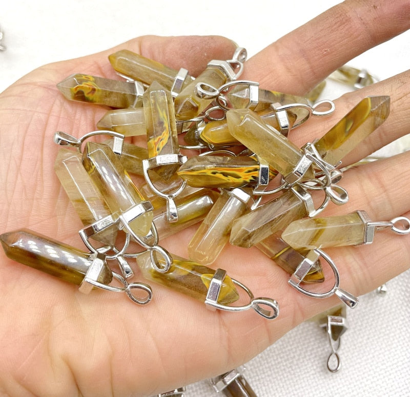 Gemstone Pendants DIY Jewelry Making Necklaces 24Pcs