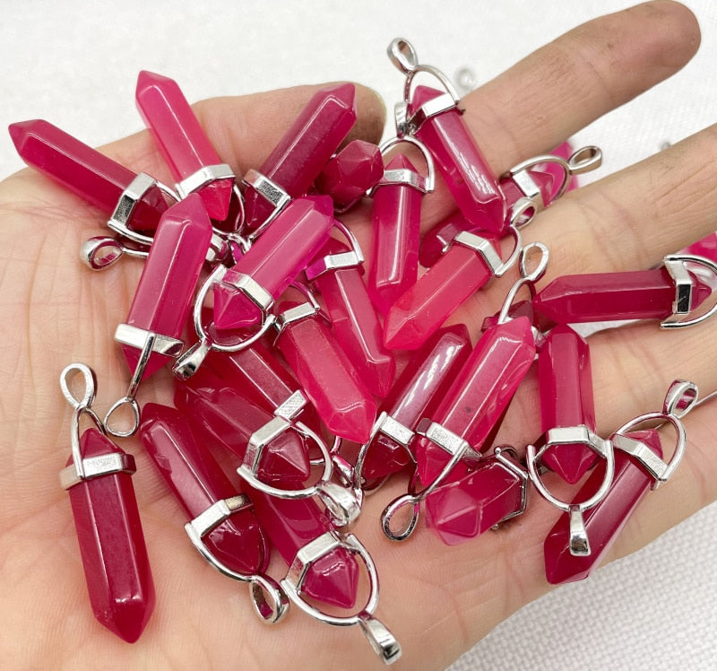 Gemstone Pendants DIY Jewelry Making Necklaces 24Pcs