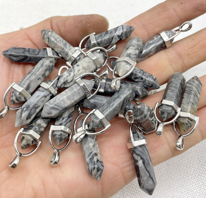 Gemstone Pendants DIY Jewelry Making Necklaces 24Pcs