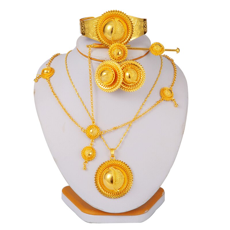 Dubai Gold Plated Ethiopian Jewelry Sets