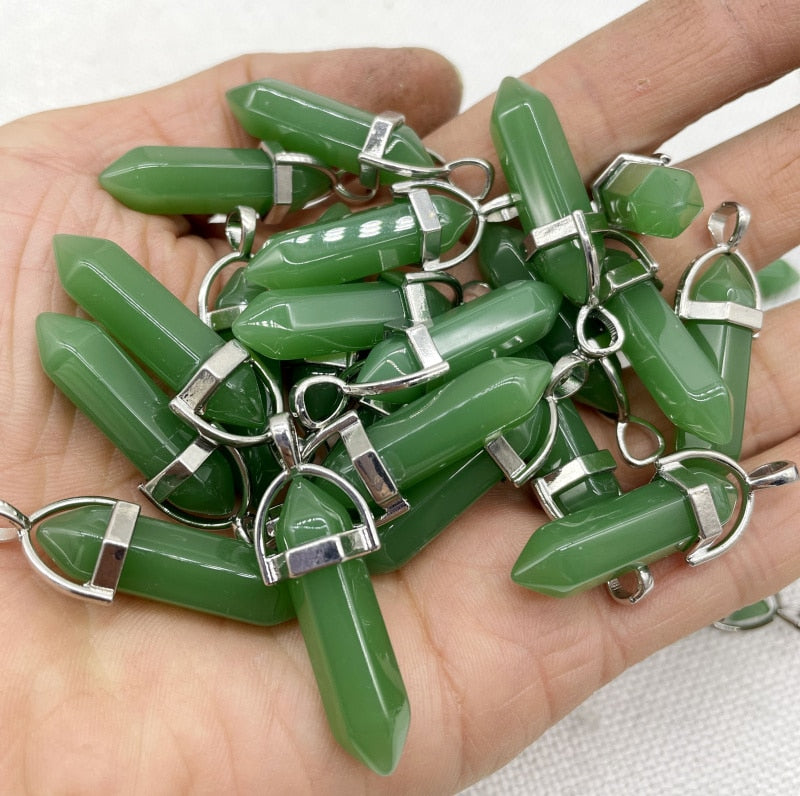 Gemstone Pendants DIY Jewelry Making Necklaces 24Pcs