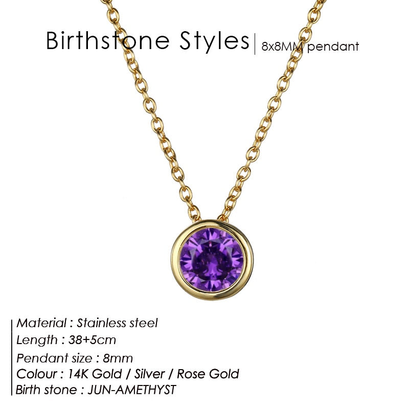 Simple luxury  Birthstone Necklace