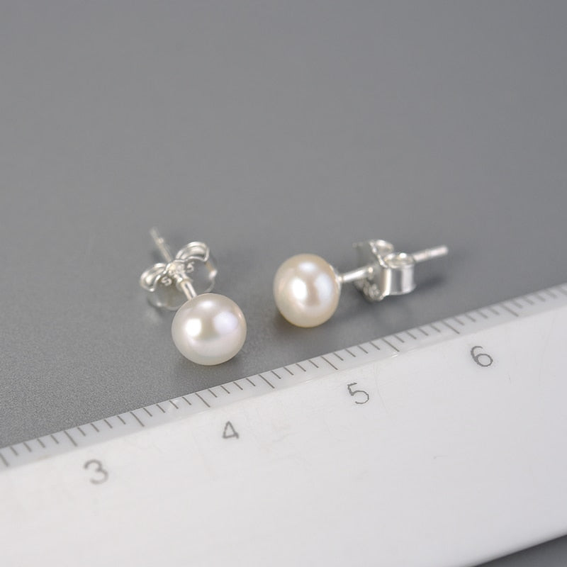 Natural Pearls Stud Earrings  Handmade