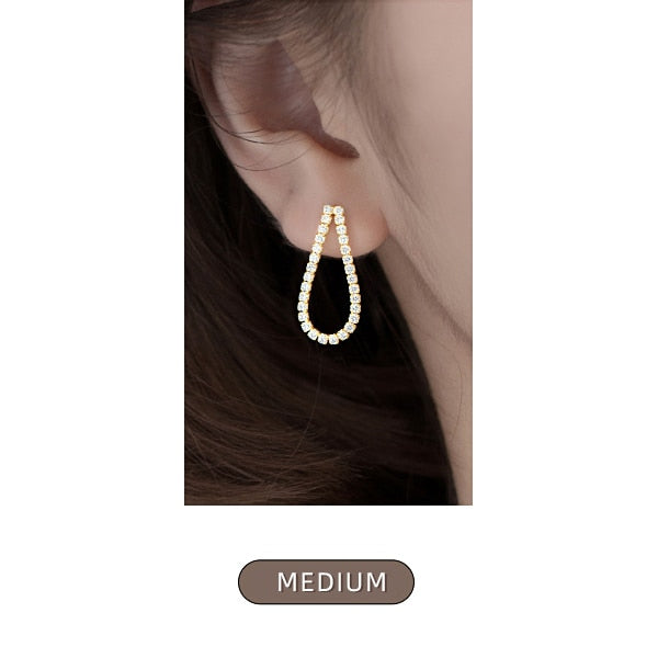 Twinkling Clear  Water Drop Stud Earring