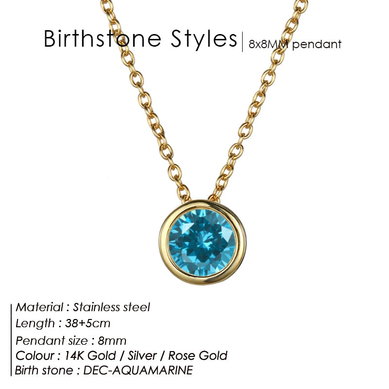 Simple luxury  Birthstone Necklace