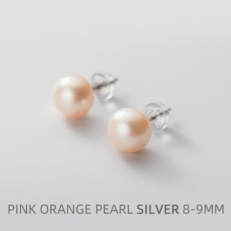 Multi-Color Natural Pearl  Anti-Allergy Stud Earring