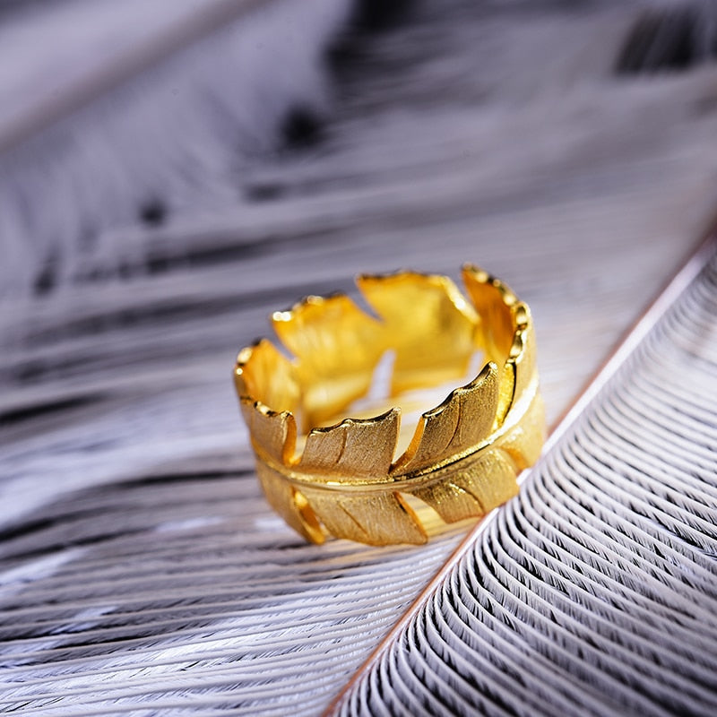 Elegant Soft Feather  Rings