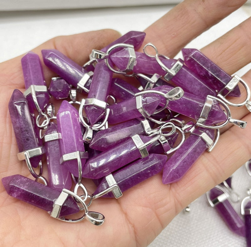 Gemstone Pendants DIY Jewelry Making Necklaces 24Pcs