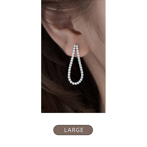 Twinkling Clear  Water Drop Stud Earring