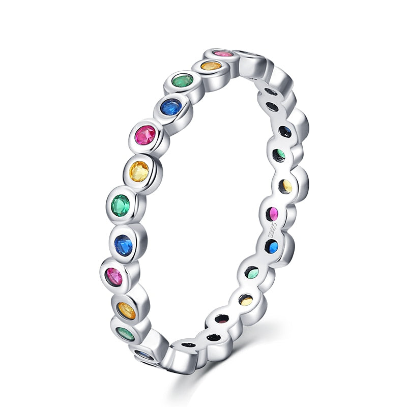 Authentic Rainbow  Stackable Finger Ring