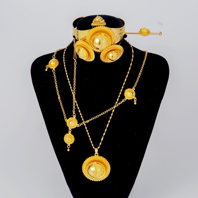 Dubai Gold Plated Ethiopian Jewelry Sets