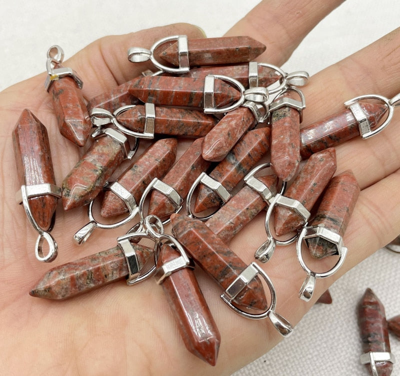 Gemstone Pendants DIY Jewelry Making Necklaces 24Pcs