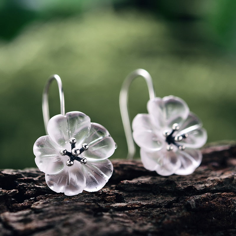 Flower in the Rain Dangle Earrings