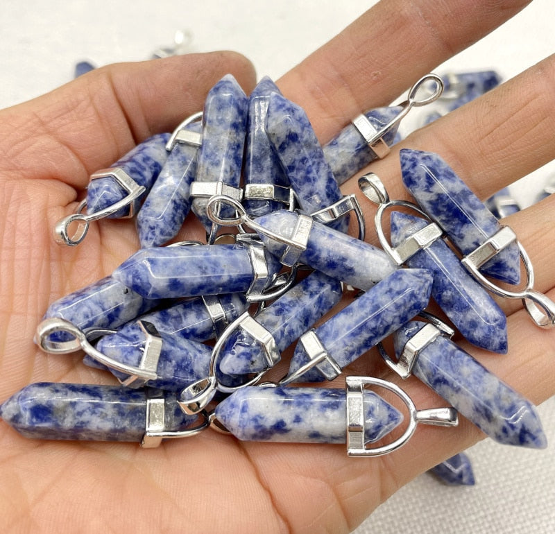 Gemstone Pendants DIY Jewelry Making Necklaces 24Pcs