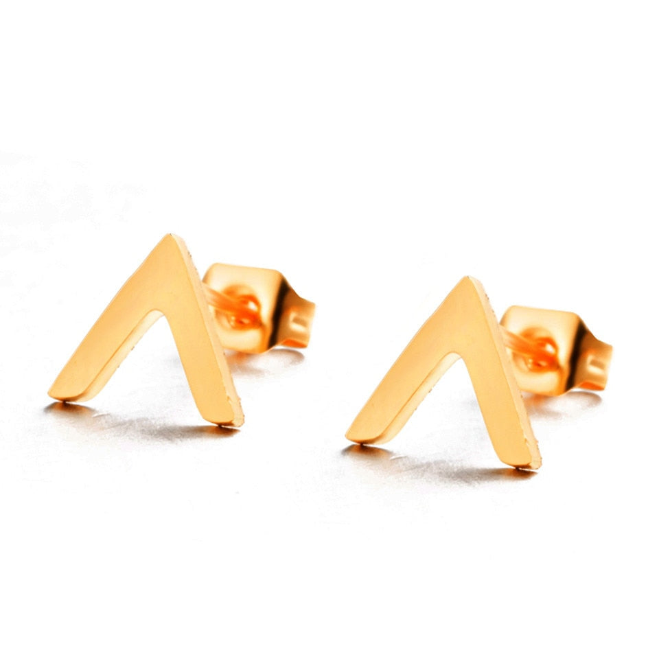 V Shape Stud Earrings