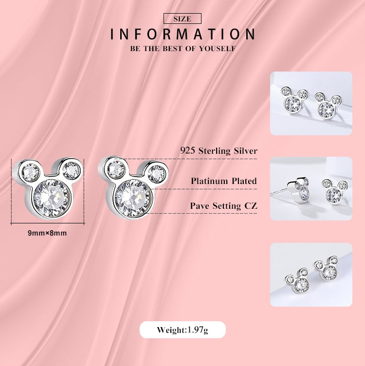 Silver Bear  Stud Earrings