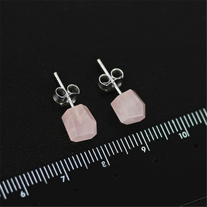 Vintage Natural Stone Stud Earrings