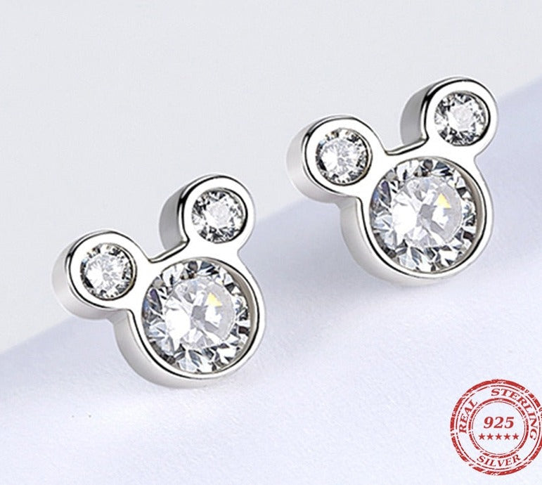 Silver Bear  Stud Earrings