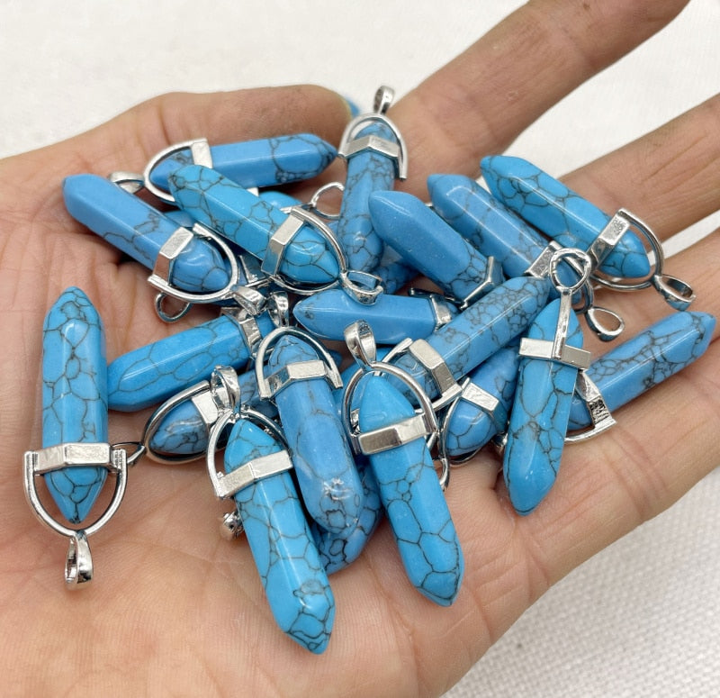 Gemstone Pendants DIY Jewelry Making Necklaces 24Pcs