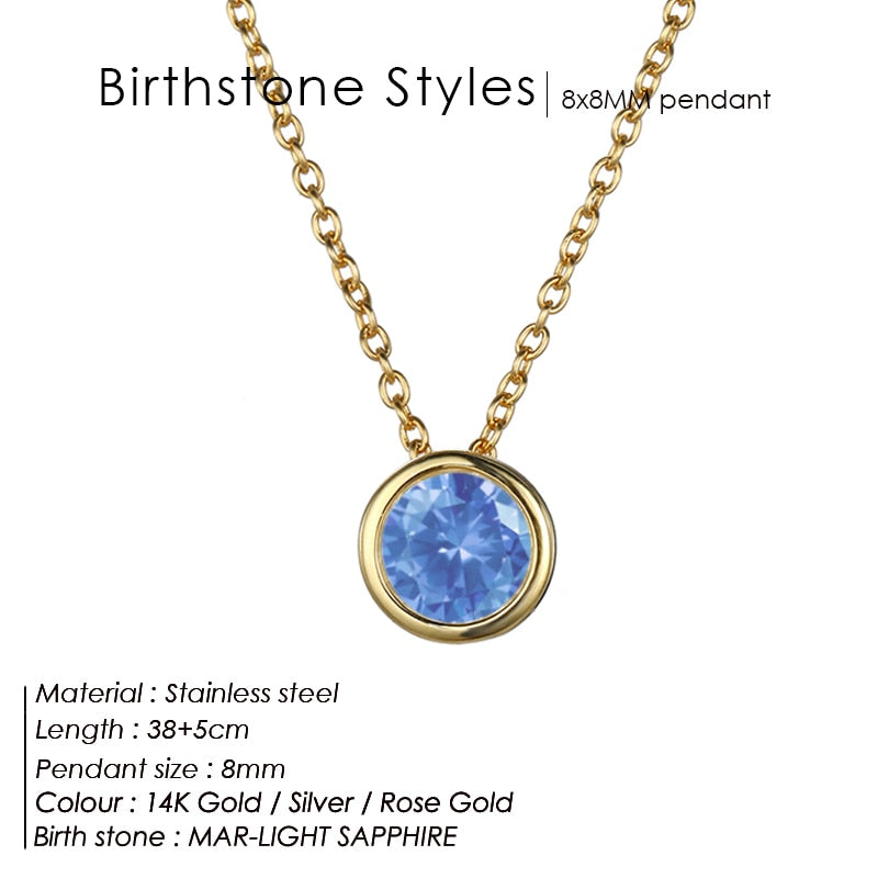 Simple luxury  Birthstone Necklace