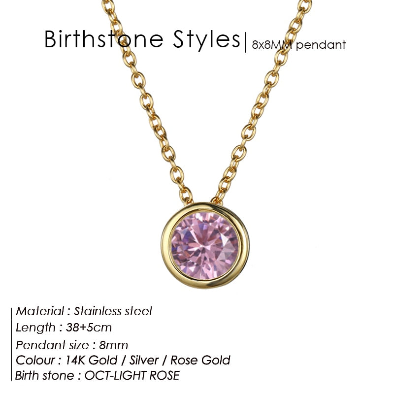 Simple luxury  Birthstone Necklace