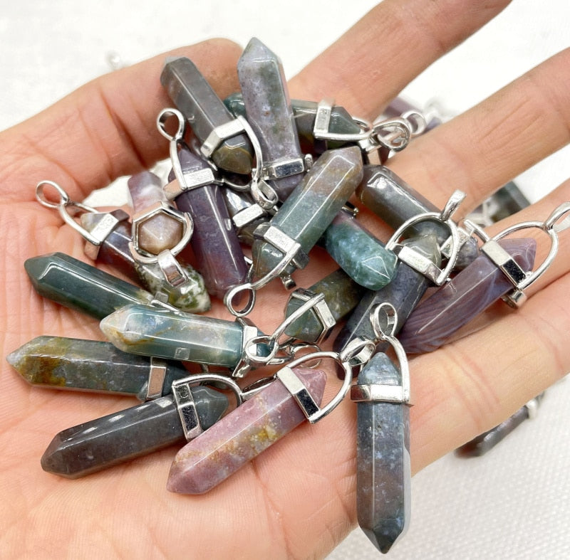 Gemstone Pendants DIY Jewelry Making Necklaces 24Pcs