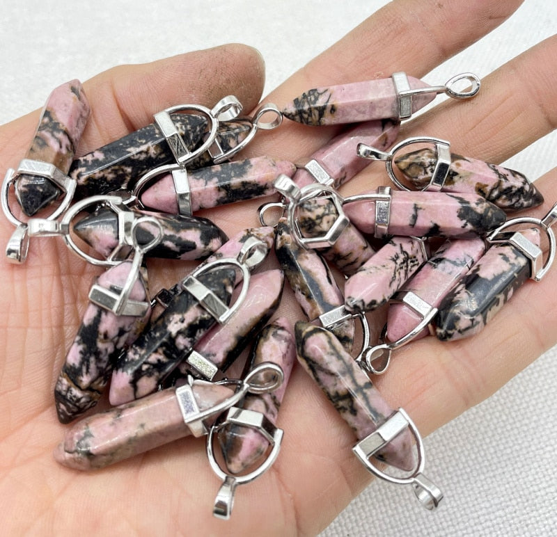 Gemstone Pendants DIY Jewelry Making Necklaces 24Pcs