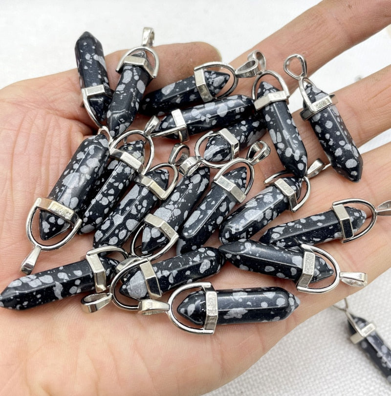 Gemstone Pendants DIY Jewelry Making Necklaces 24Pcs