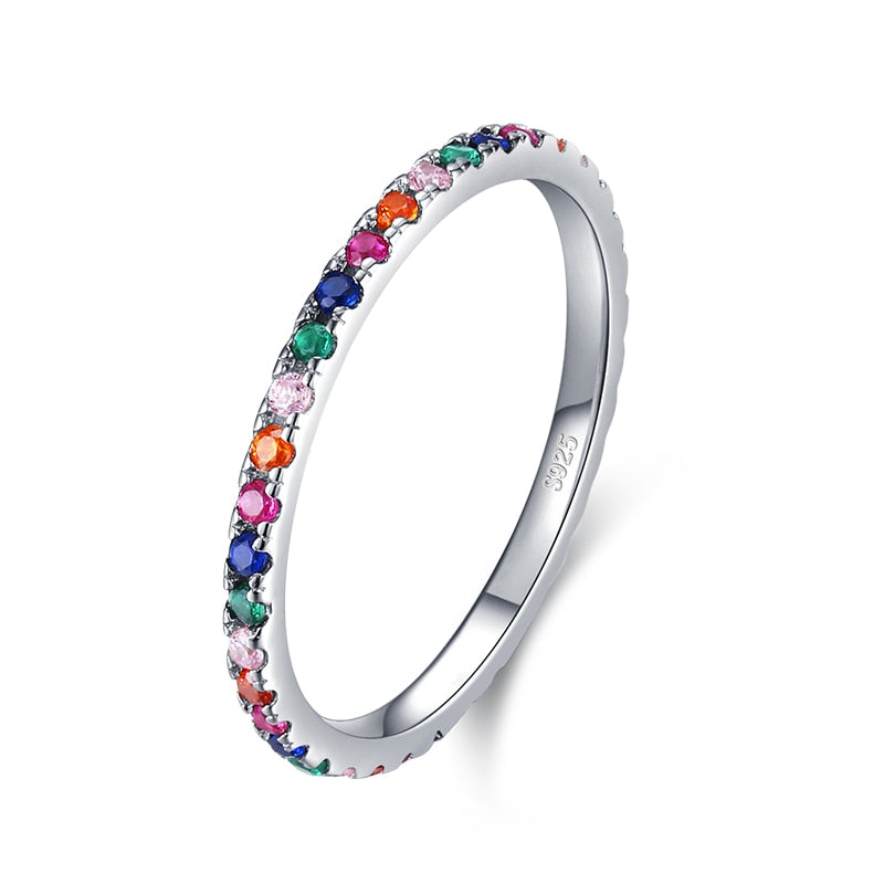 Authentic Rainbow  Stackable Finger Ring