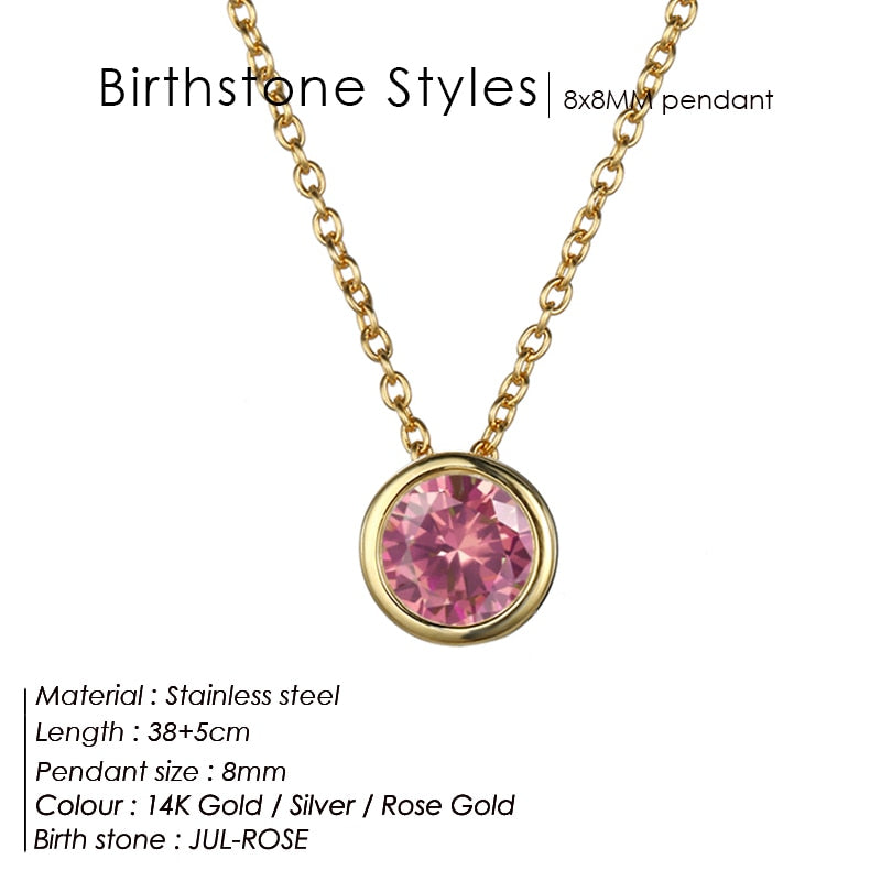 Simple luxury  Birthstone Necklace