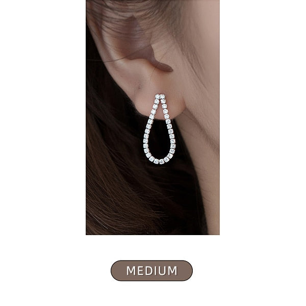 Twinkling Clear  Water Drop Stud Earring