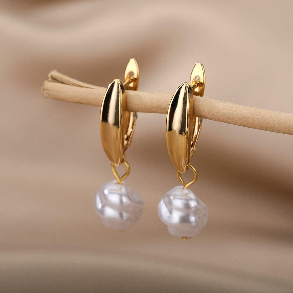 Vintage Punk Baroque Pearl Earrings