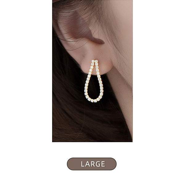 Twinkling Clear  Water Drop Stud Earring