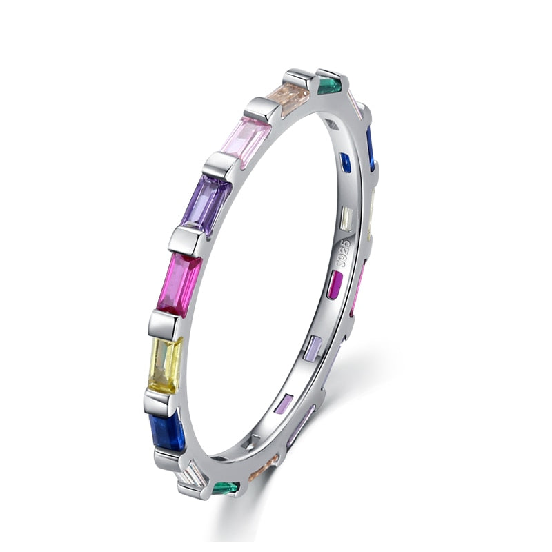 Authentic Rainbow  Stackable Finger Ring