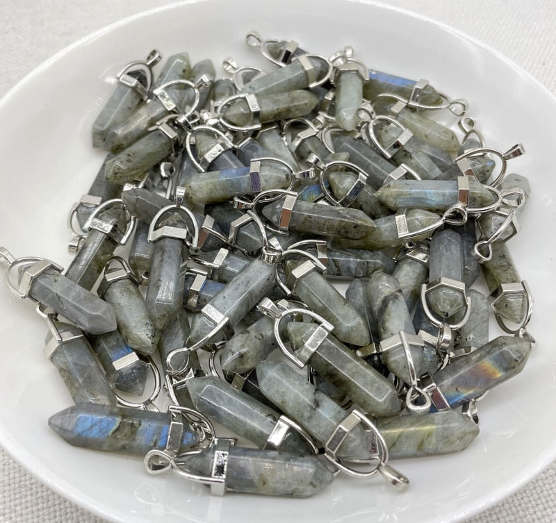 Gemstone Pendants DIY Jewelry Making Necklaces 24Pcs