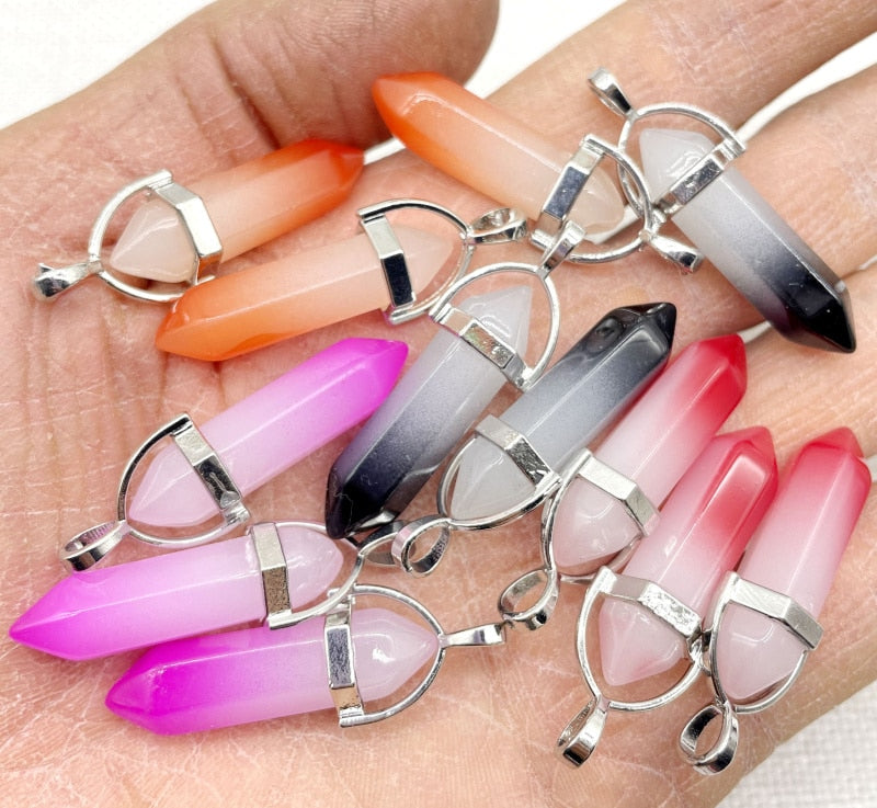 Gemstone Pendants DIY Jewelry Making Necklaces 24Pcs