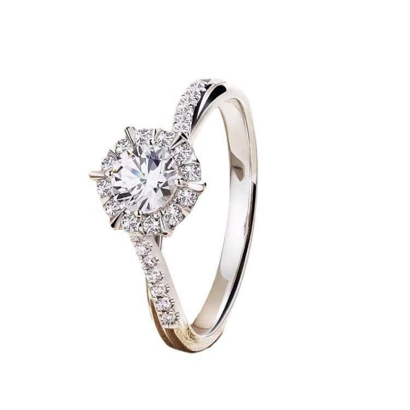 White Gold Moissanite Engagement Ring