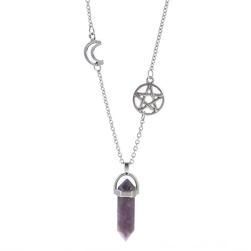 Fashion Pentagram Star Chakra Stones Pendant Necklace