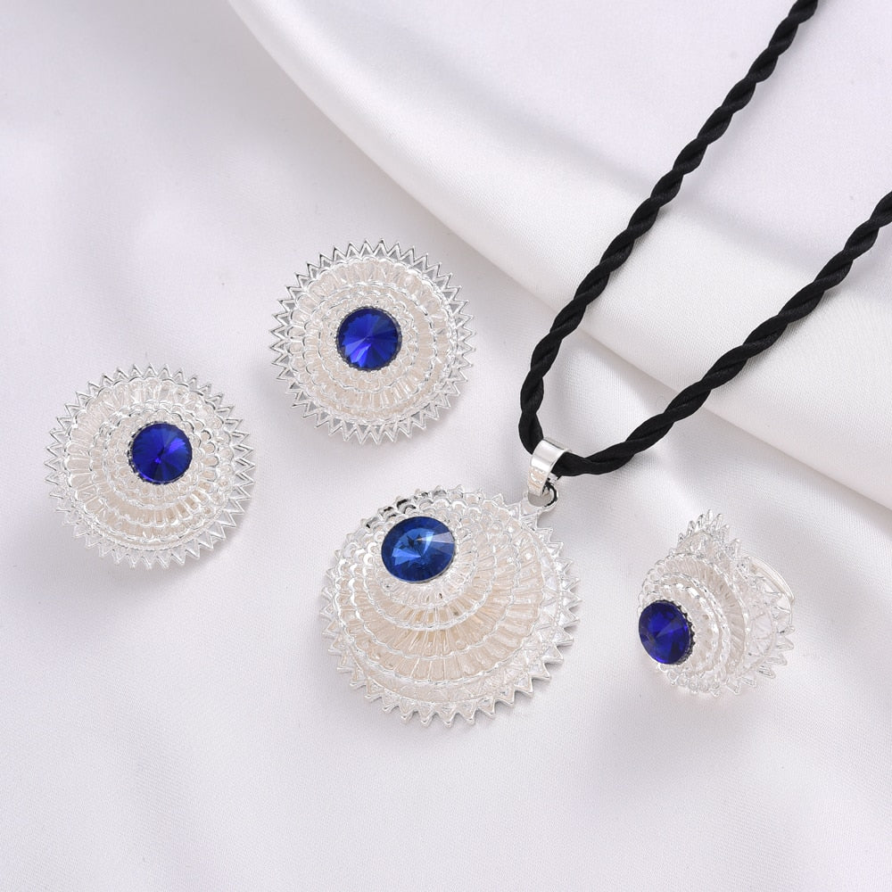 Ethio Ertrian Gold/Silver Plated Bridal Jewelry Sets Necklace