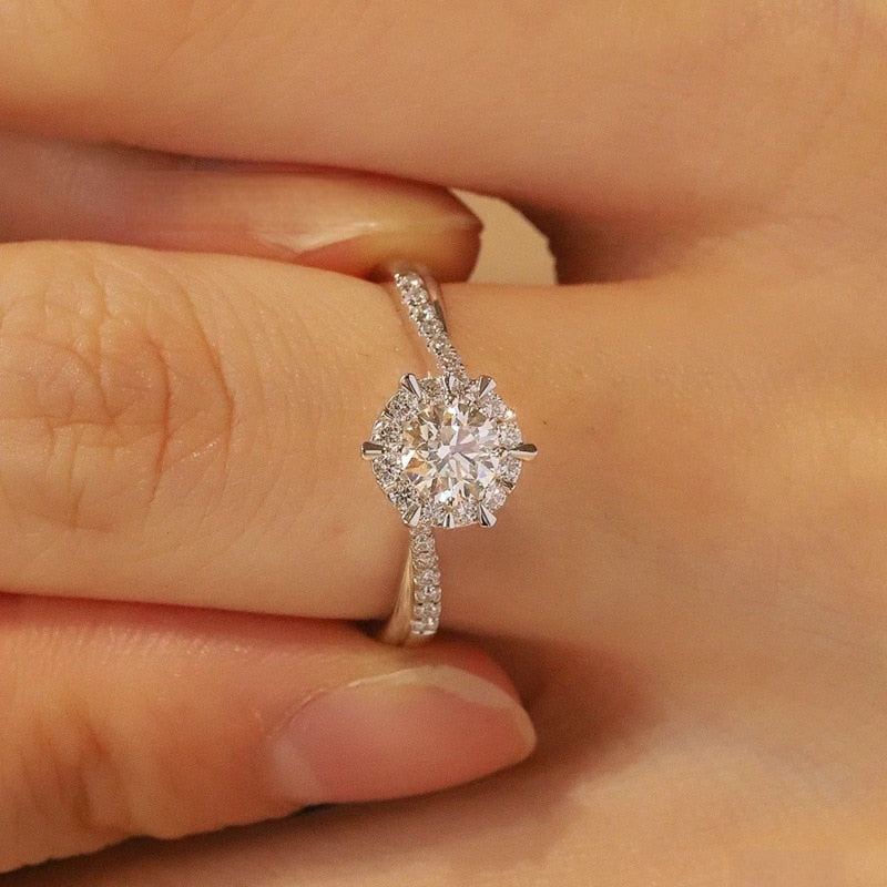 White Gold Moissanite Engagement Ring