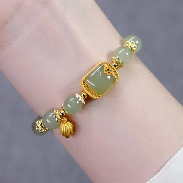 Gold Color Bracelet Leaves Double Layer Jewelry