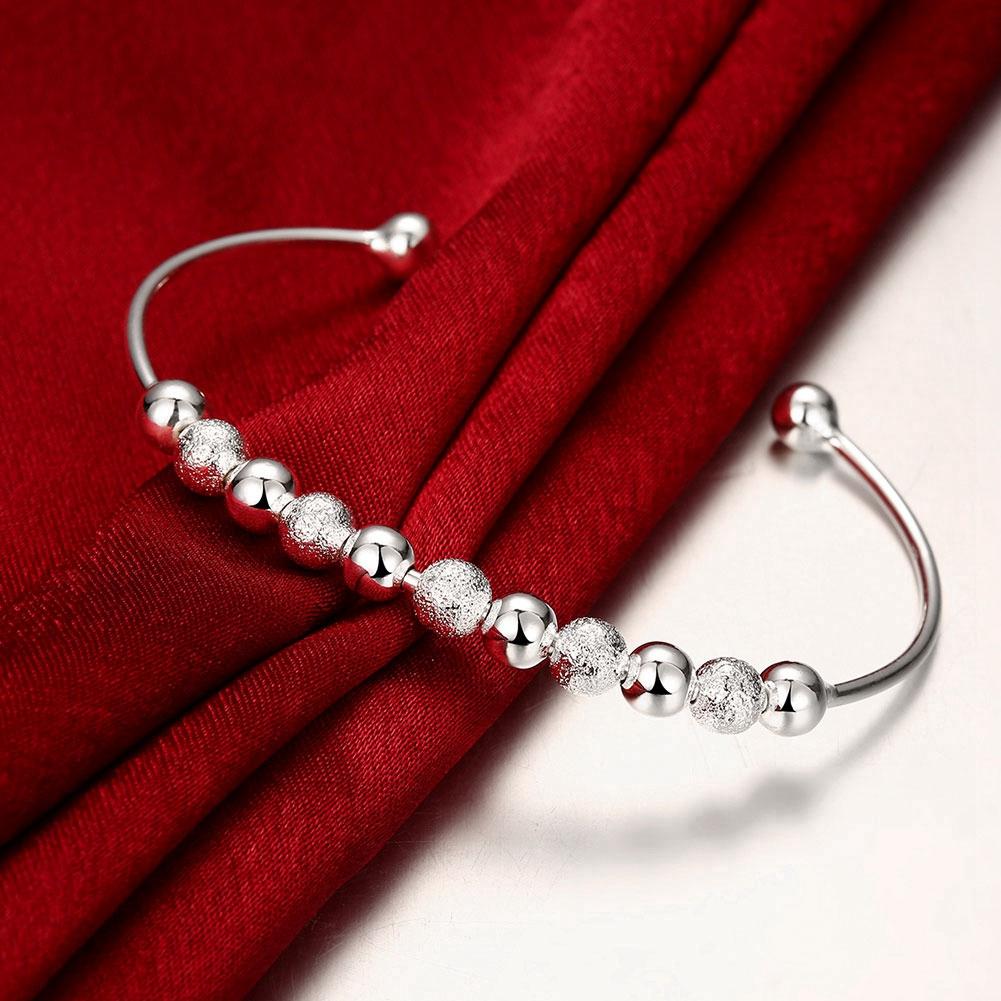 Silver Luxury Bead Bracelet With Adjustable Size